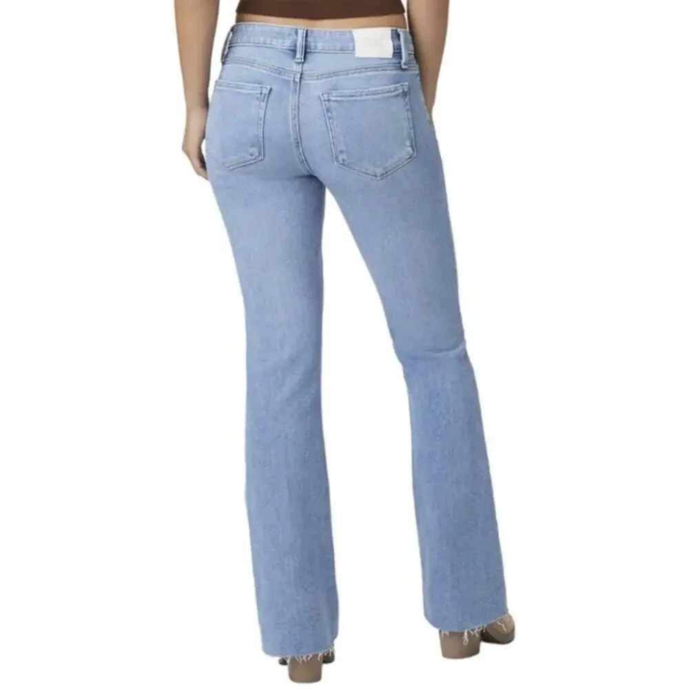 Paige Sz 27 Laurel Canyon Jeans in Nostalgia Wash Bootcut Distressed Light Wash